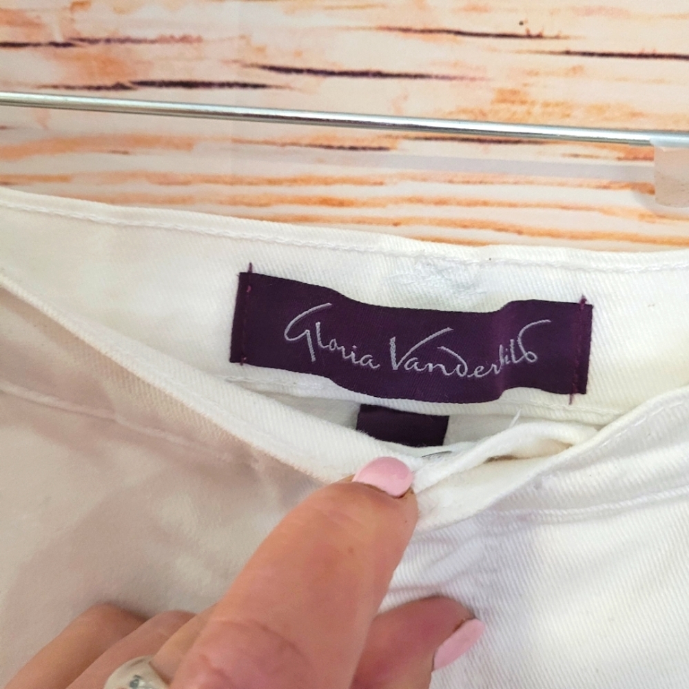 Upcycled Handmade Gloria Vanderbilt white AND blue Denim Skirt! - Picture 2 of 11